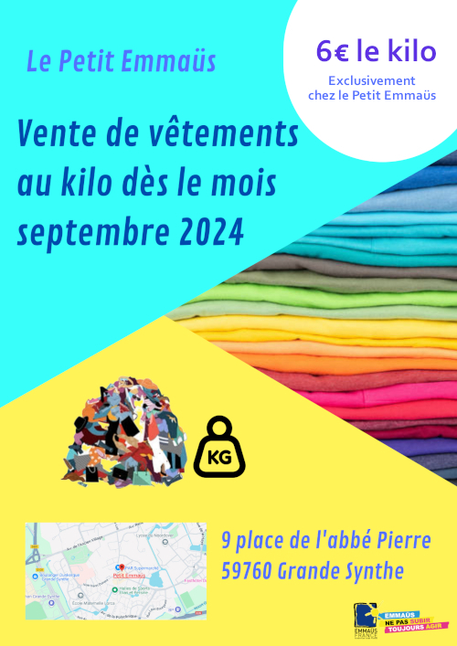 Le Petit Emmaüs fait de la vente de vêtements au kilo